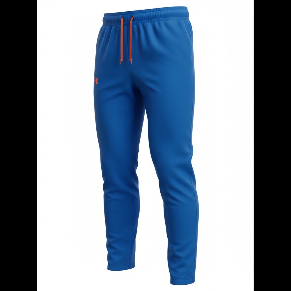 Under Armour Men's Blue Joggers with Orange Accents